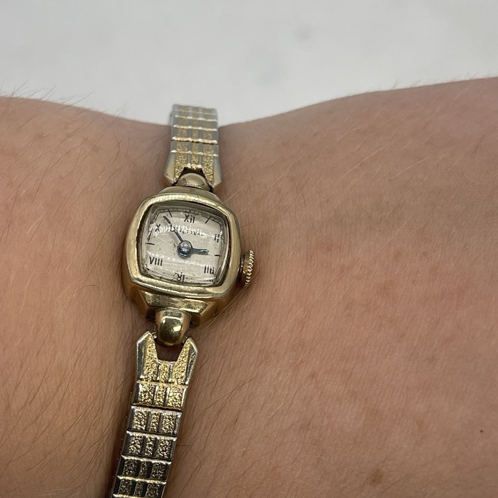 Vintage Bulova Ladies Cocktail Watch 10k Gold Filled, Plated, Art Deco